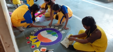 Rangoli Making Competition on Importance of Voting