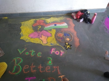 Rangoli Making Competition on Importance of Voting