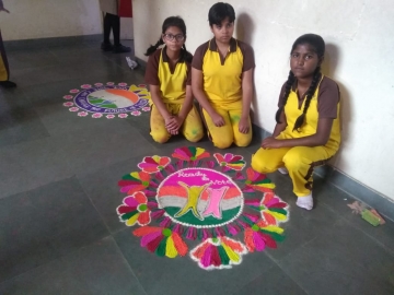 Rangoli Making Competition on Importance of Voting
